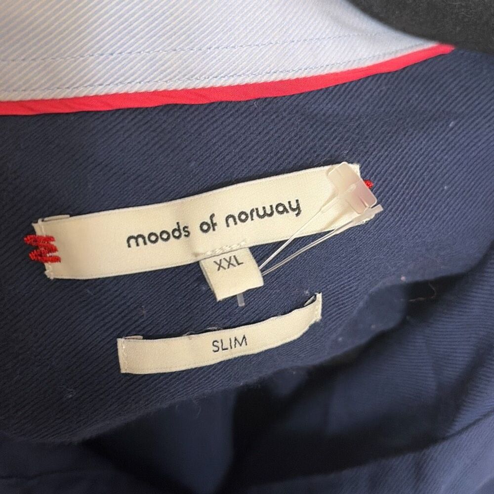 ✨Moods of Norway Navy Button Slim Down Sz XXS Shirt✨ - Picture 5 of 7